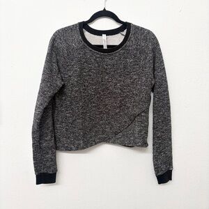 Fabletics Keeva Pullover Women's Black French Terry Crisscross Front Size L